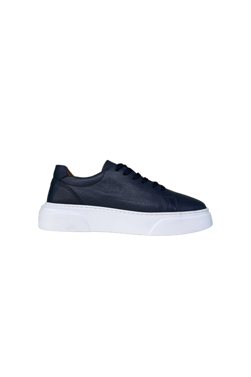 ERKEK HAKİKİ DERİ LACİVERT SNEAKER