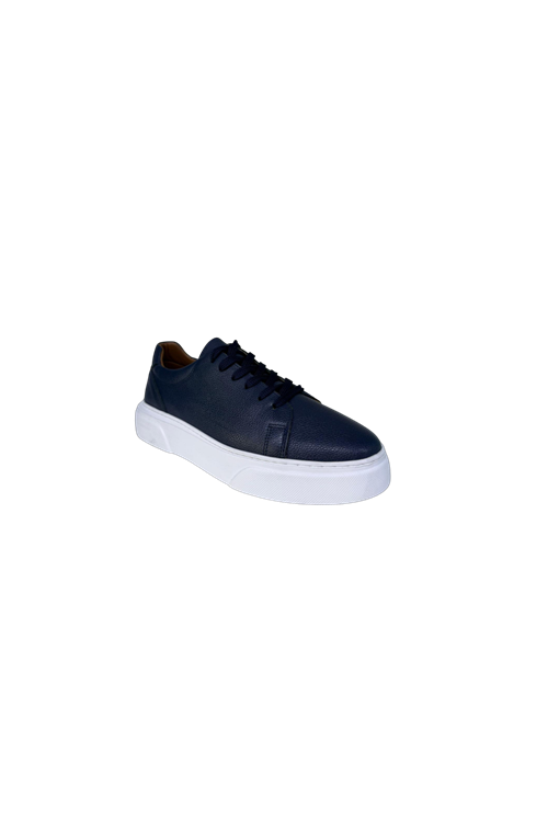 ERKEK HAKİKİ DERİ LACİVERT SNEAKER