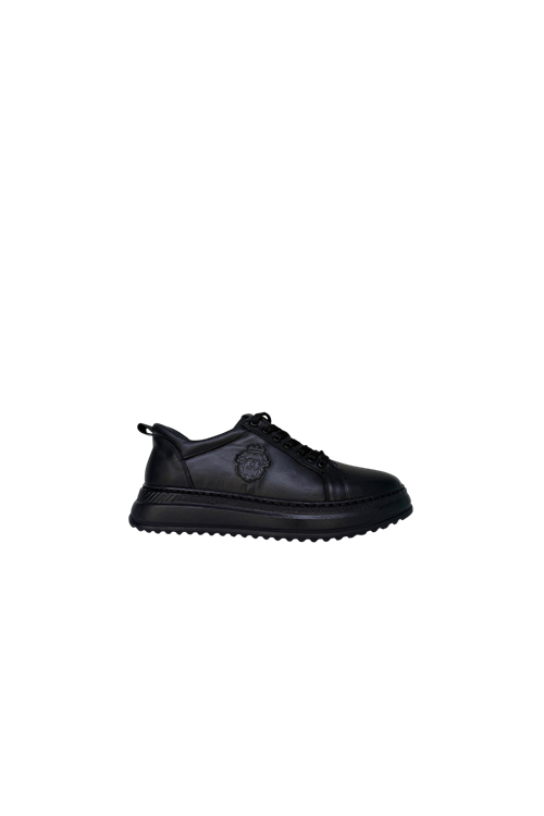 ERKEK HAKİKİ DERİ SİYAH POLİ TABAN SNEAKER