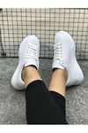 Kadın Erkek Unisex Bağcıklı Deri Yüksek Tabanlı Rahat Günlük Spor Ayakkabı Sneaker